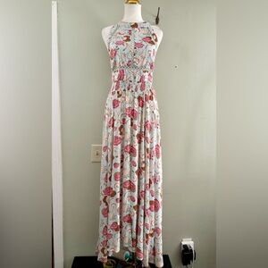 Jaase Floral halter Maxi Dress L